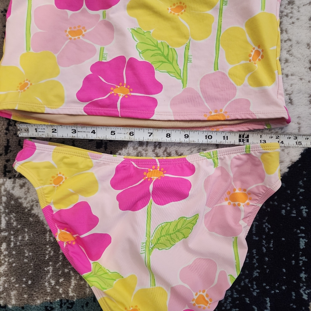 Lilly Pulitzer Women's Floral Halter Neck Two Piece Swimsuit Bathing Suit Size 8 - Picture 9 of 13